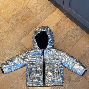 Primary Silver baby Puffer Jacket